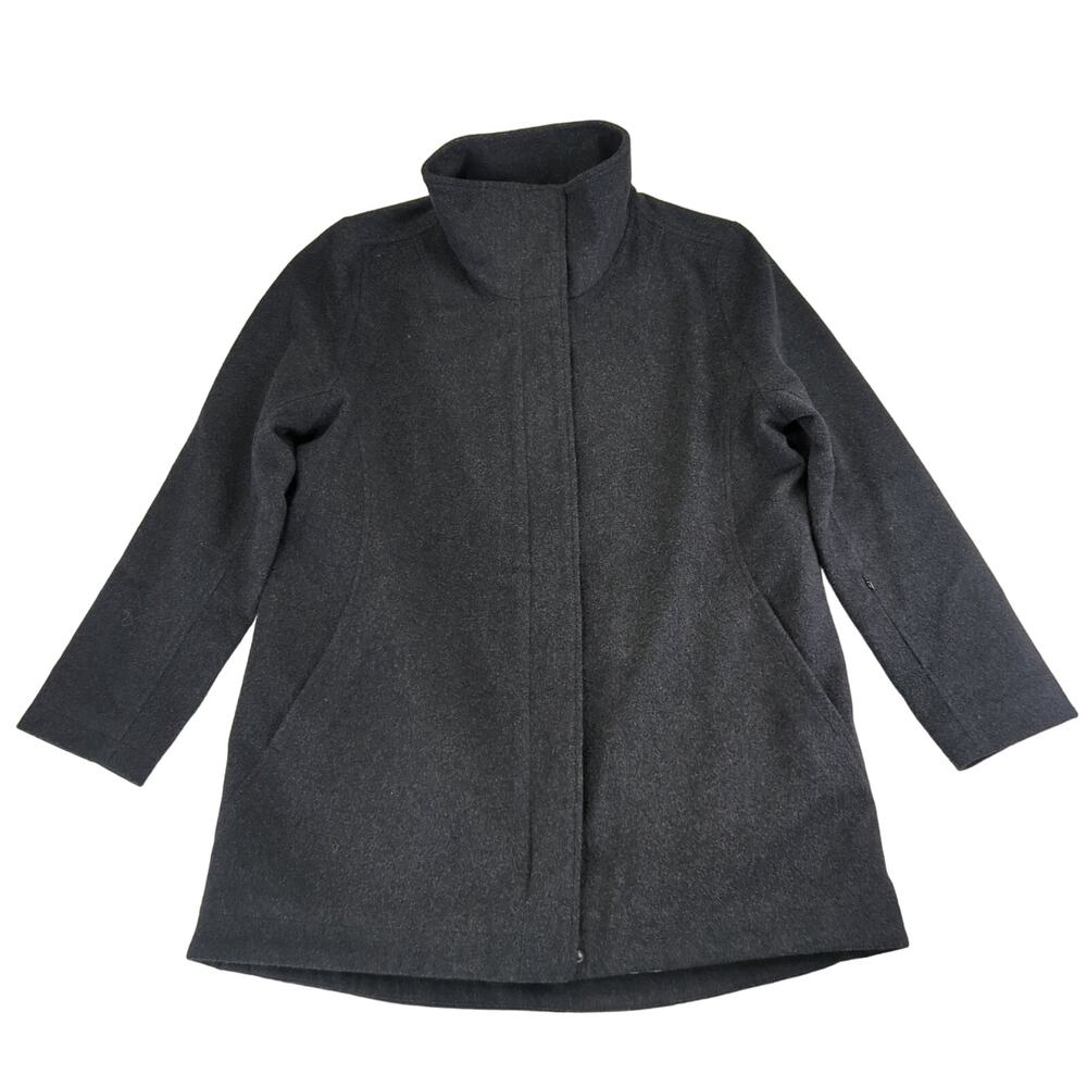 Pendleton Dark Charcoal Gray Pea Coat Full Zip Wool Blend Men's Size Medium